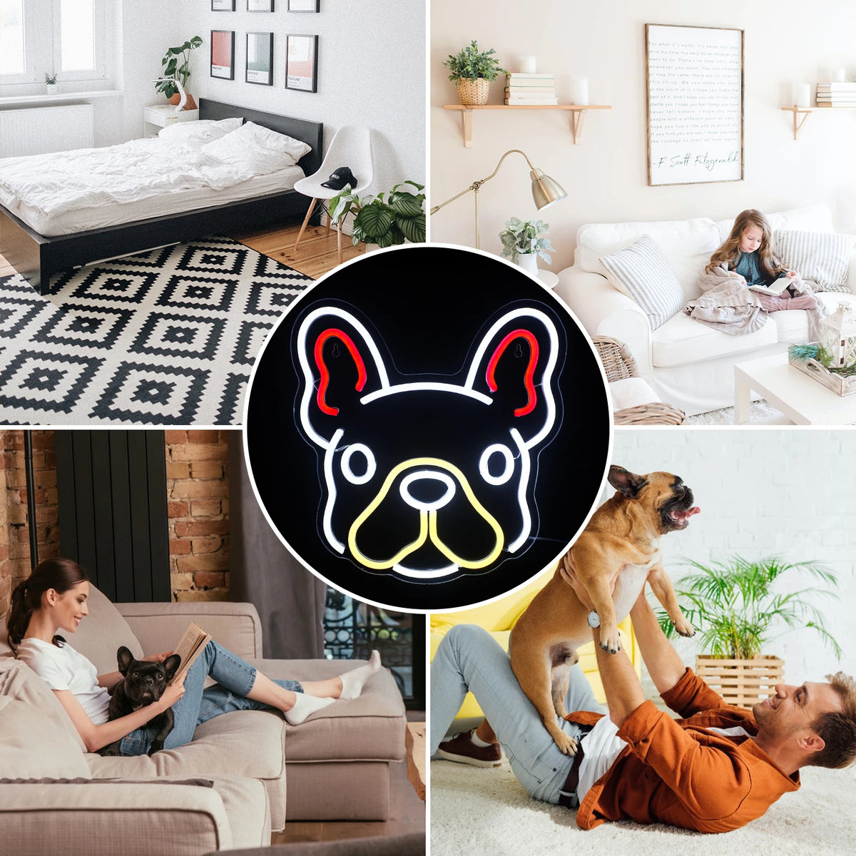 Söt hund – LED-neonskylt (5 V USB)