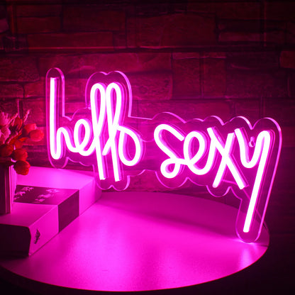 Hello Sexy 5V USB LED Ljusskylt - Budgetvänlig