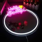 Mirror Hello Beautiful 5V USB LED Neon Sign - Budget Friendly