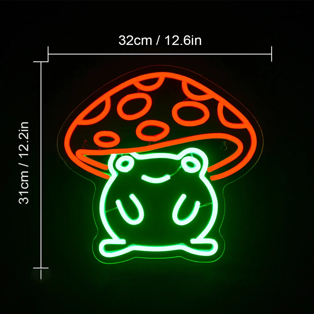 Söt Anime Groda 5V USB LED Ljusskylt - Budgetvänlig