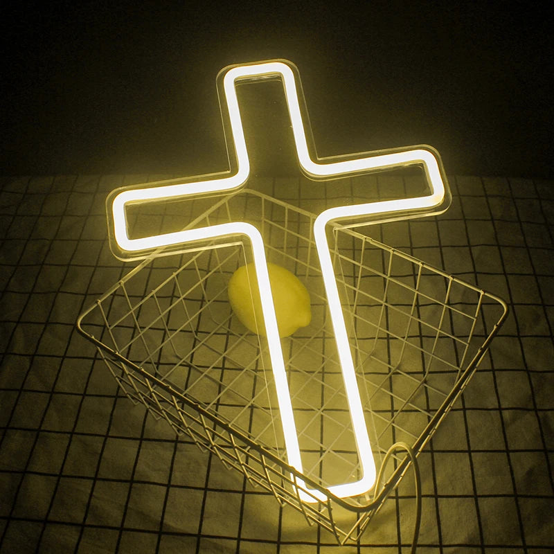 Kors – LED-neonskylt (5 V USB)