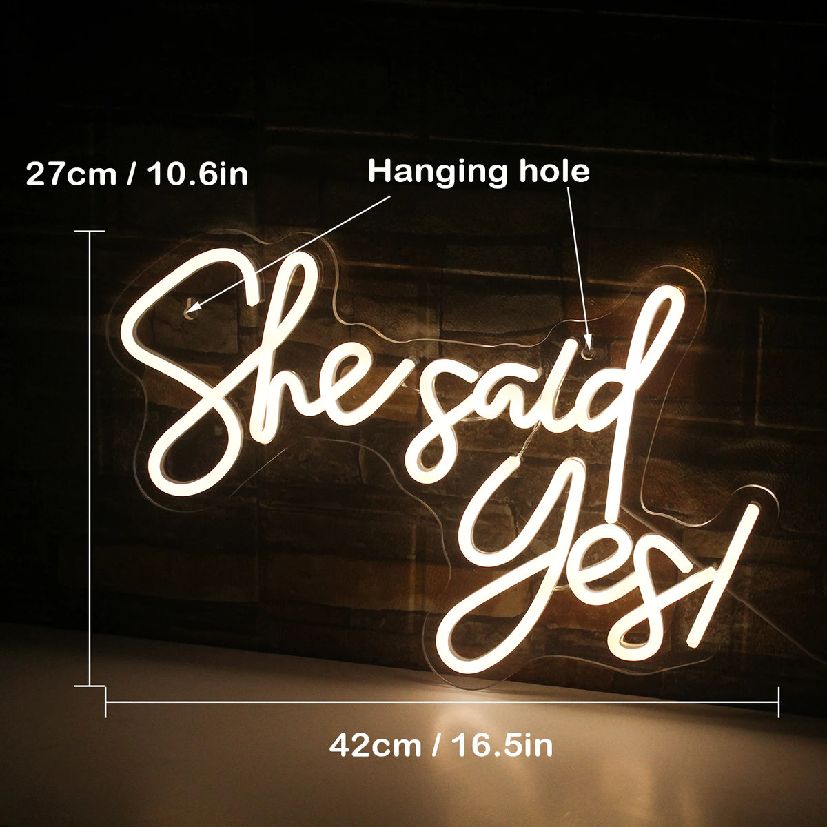 She Said Yes – LED-neonskylt (5 V USB)