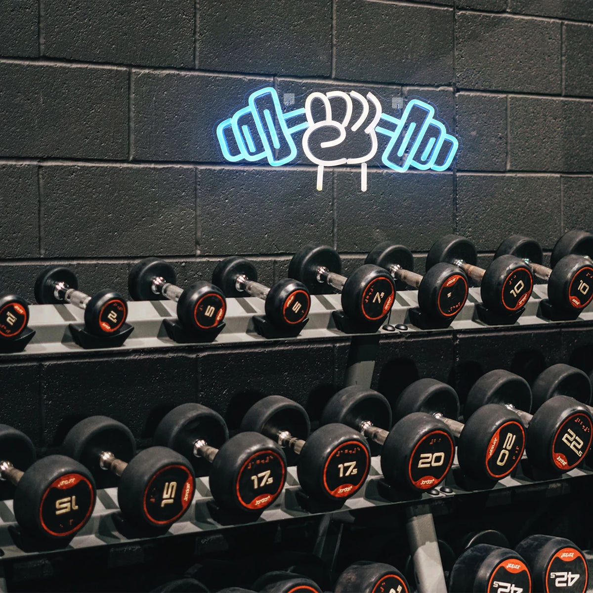 Barbell Weightlifting – LED-neonskylt (5 V USB)