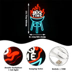 BBQ TIME – Flammande grill – LED-ljusskylt (5 V USB)