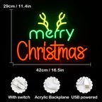 Merry Christmas 5V USB LED Neon Sign - Budget Friendly