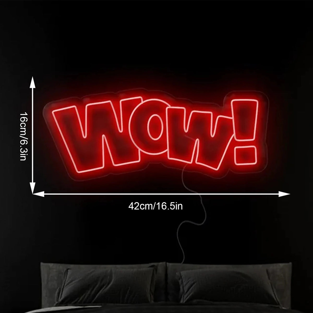 WOW – Explosion i serietidningsstil, ny modell – LED-neonskylt (5 V USB)