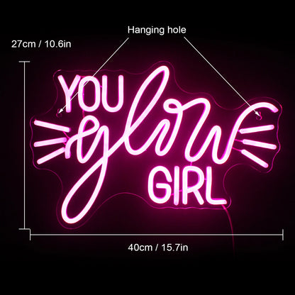 You Glow Girl 5V USB LED Ljusskylt - Budgetvänlig