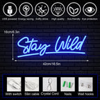 Stay Wild – LED-neonskylt (5 V USB)