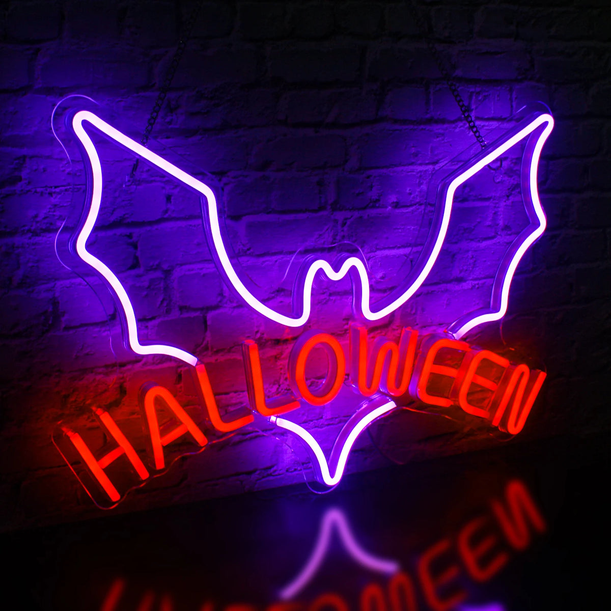 Halloween – Fladdermus – LED-neonskylt (5 V USB)