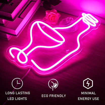 Vin Glas 5V USB LED Ljusskylt - Prisvärd