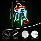 Kaktus – LED-neonskylt (5 V USB)
