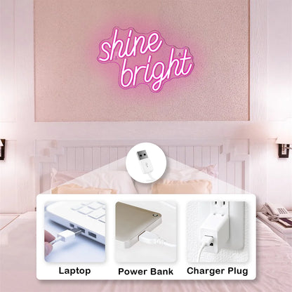 Shine Bright 5V USB LED Ljusskylt - Prisvärd