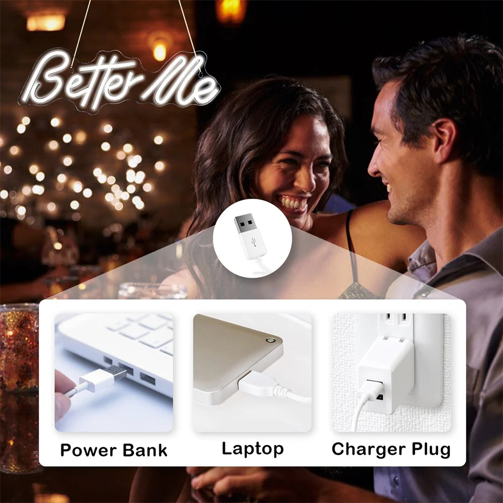 Better Me – LED-neonskylt (5 V USB)