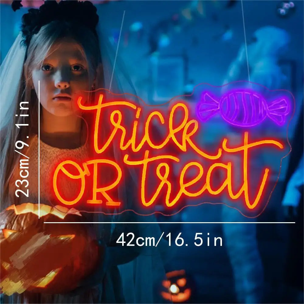 10style Halloween Trick or Treat 5V USB LED Ljusskylt - Prisvärd