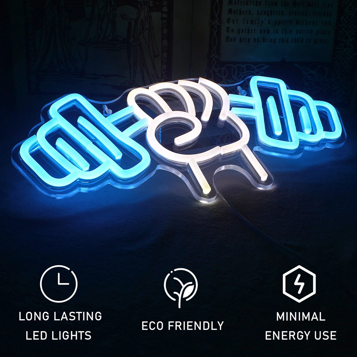 Barbell Weightlifting – LED-neonskylt (5 V USB)