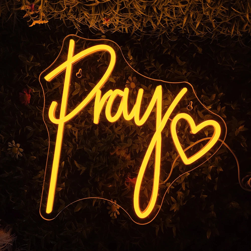 Pray 5V USB LED Neon Sign - Budget Friendly