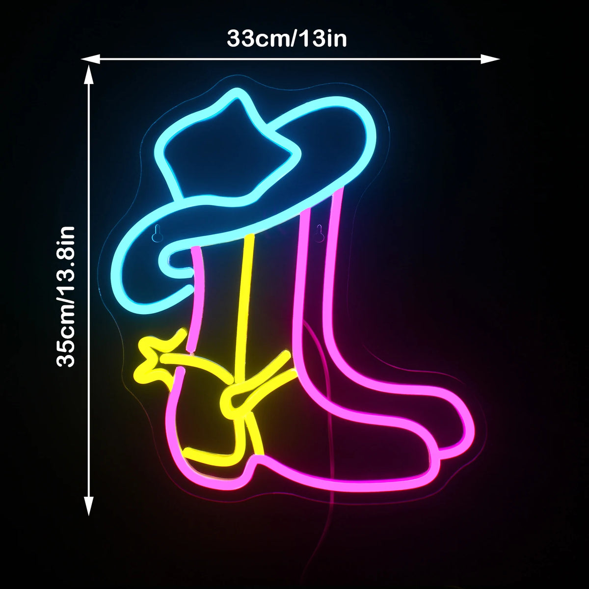 Cowboystövel – LED-neonskylt (5 V USB)