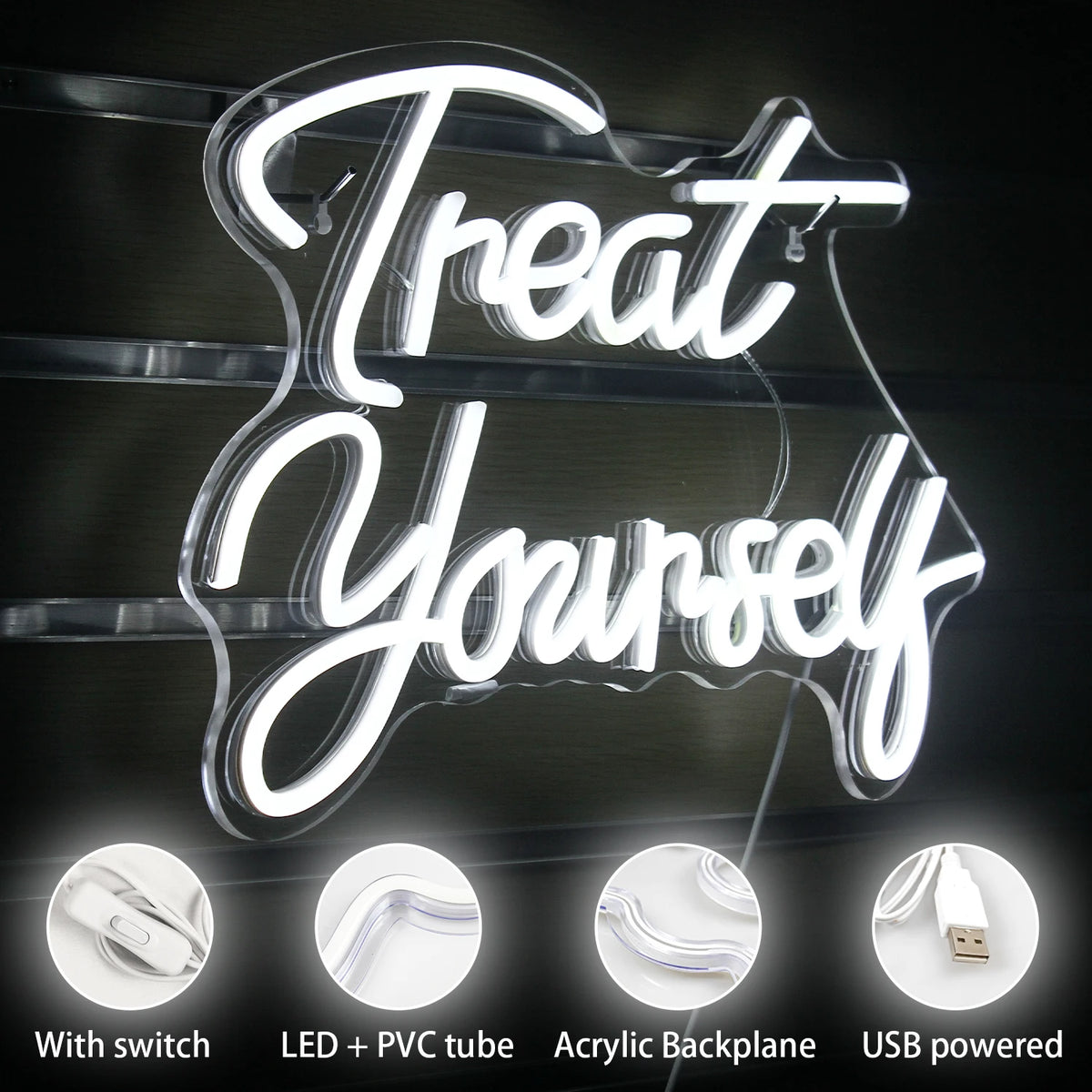 Treat Yourself – LED-neonskylt (5 V USB)