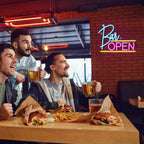 BAR OPEN – Vågräta linjer – LED-ljusskylt (5 V USB)