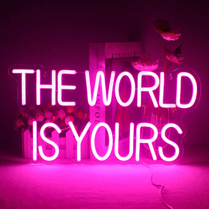 Theartneon The World Is Yours 5V Mini USB LED Neonskylt - Budgetvänlig