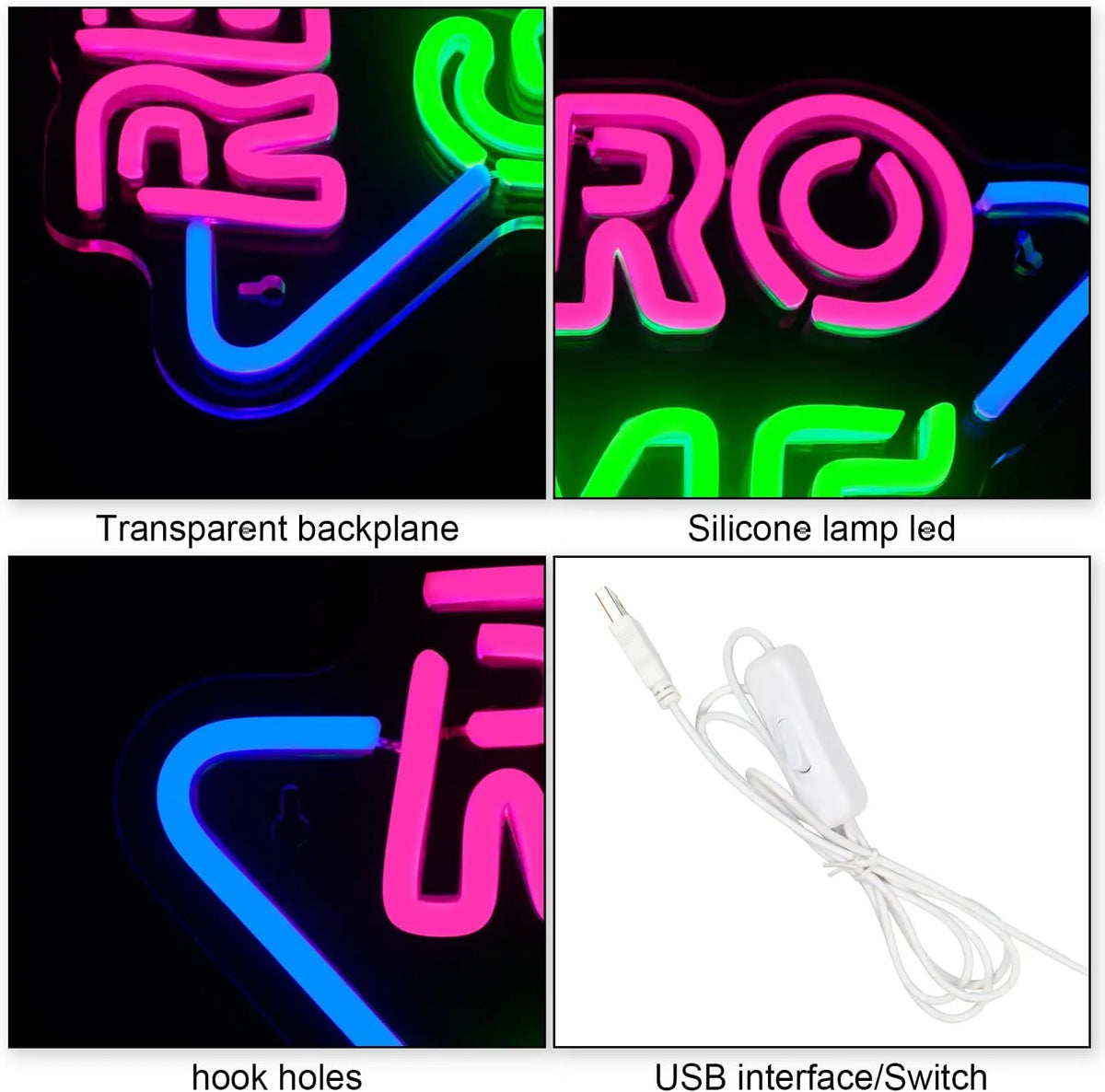 RETRO GAME – Triangel – LED-neonskylt (5 V USB)