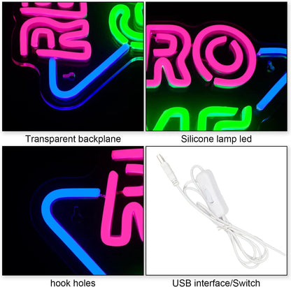 Retro Gaming 5V USB LED Ljusskylt - Budgetvänlig