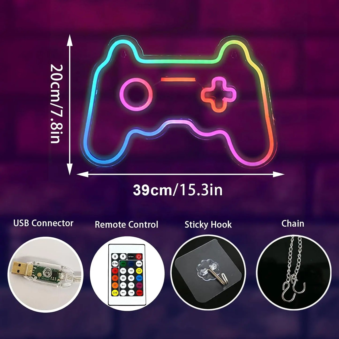 Gaming 5V USB LED Ljusskylt - Prisvänlig