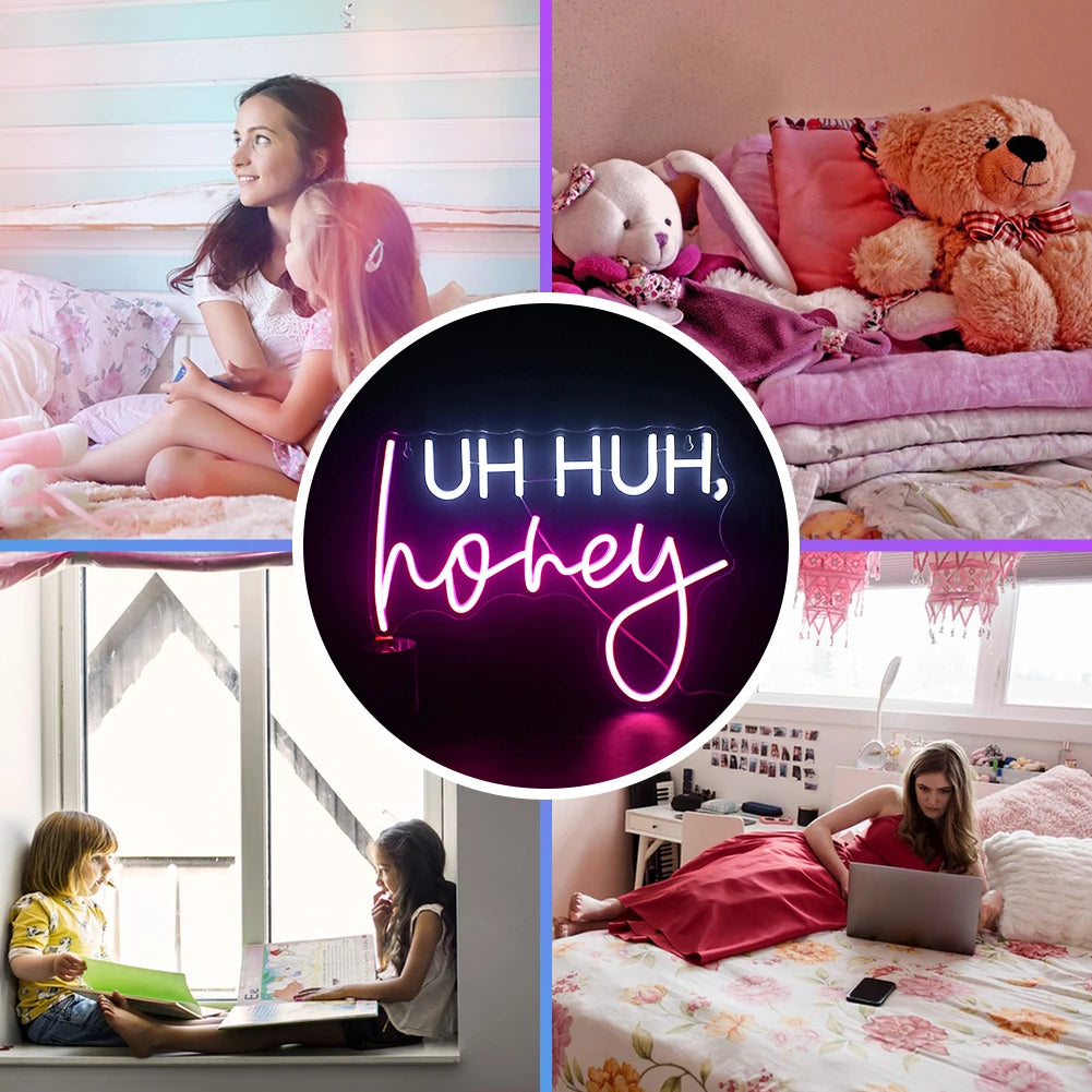 Uh Huh, Honey 5V USB LED Neon Sign - Budget Friendly