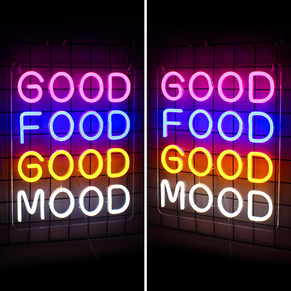 Good Food Good Mood – LED-ljusskylt (5 V USB)