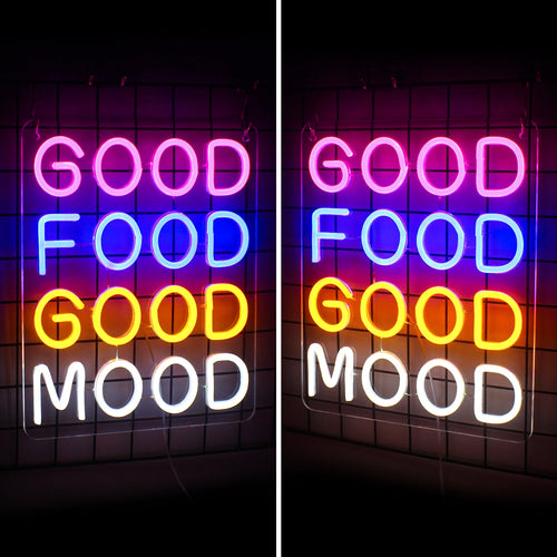 Good Food Good Mood – LED-ljusskylt (5 V USB)
