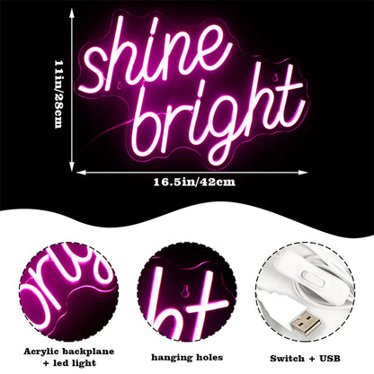 Shine Bright 5V USB LED Ljusskylt - Prisvärd