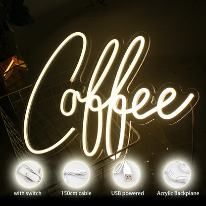 Kaffe 5V USB LED Ljusskylt - Budgetvänlig