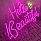 Hello Beautiful – LED-neonskylt (5 V USB)