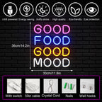 Good Food Good Mood – LED-ljusskylt (5 V USB)