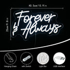 Forever & Always – LED-neonskylt (5 V USB)