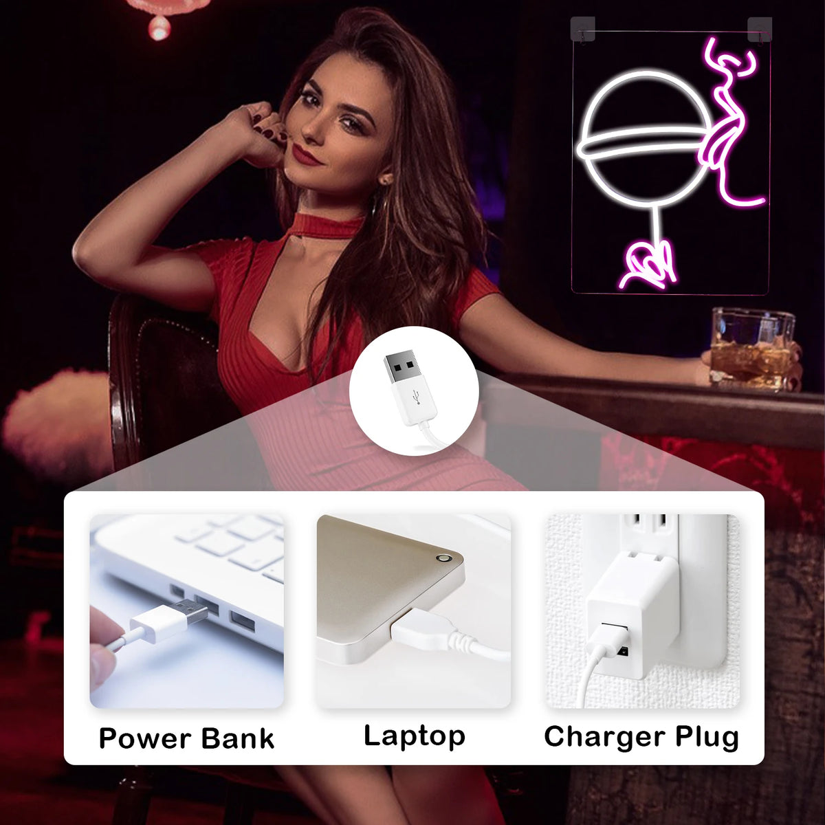 Party 5V USB LED Neon Sign - Budget Friendly