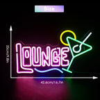 LOUNGE – Martiniglas – LED-ljusskylt (5 V USB)