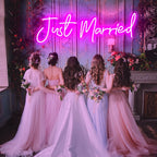 Just Married Wedding – LED-neonskylt (5 V USB)