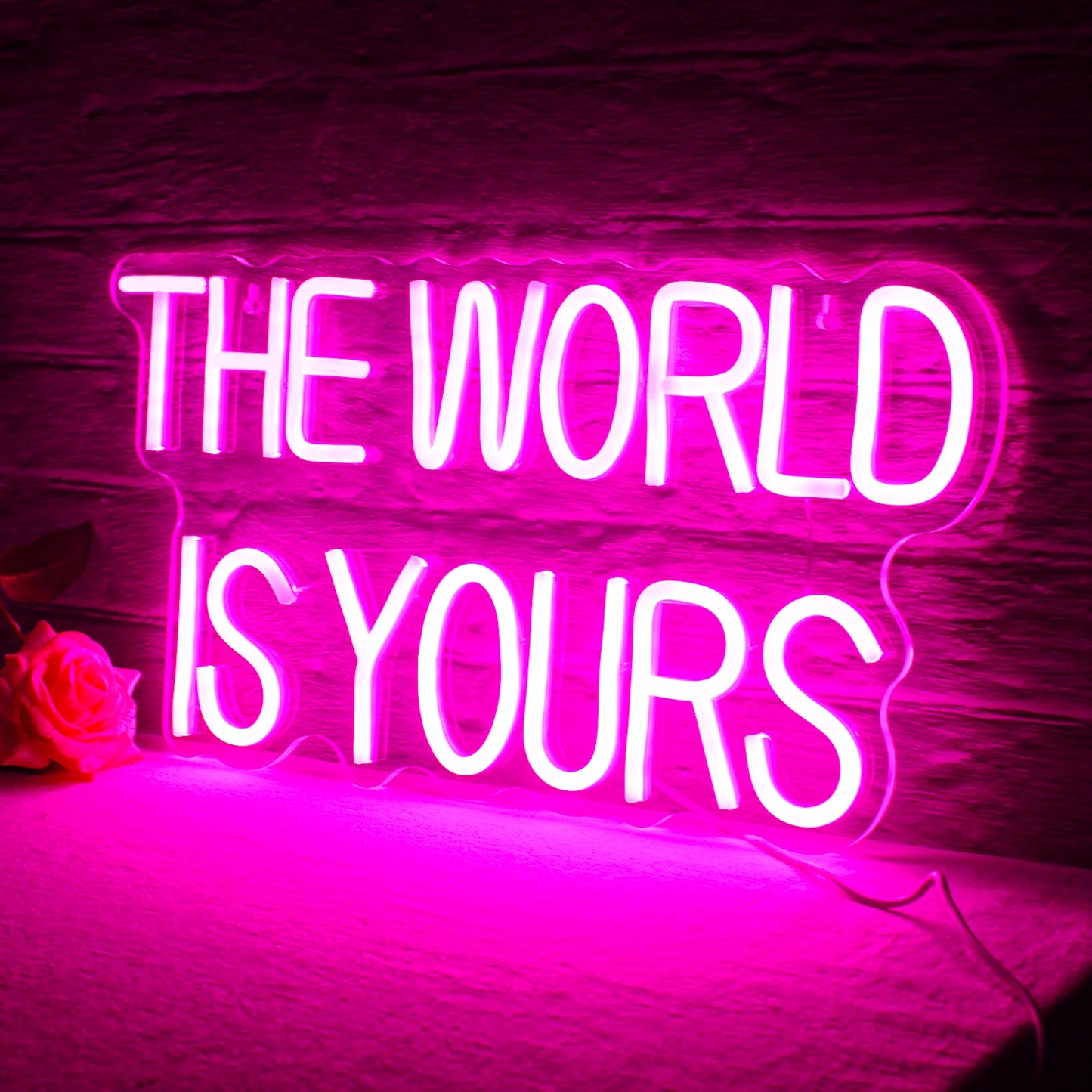 Theartneon The World Is Yours 5V Mini USB LED Neonskylt - Budgetvänlig