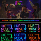 Live Music – Pil – LED-neonskylt (5 V USB)
