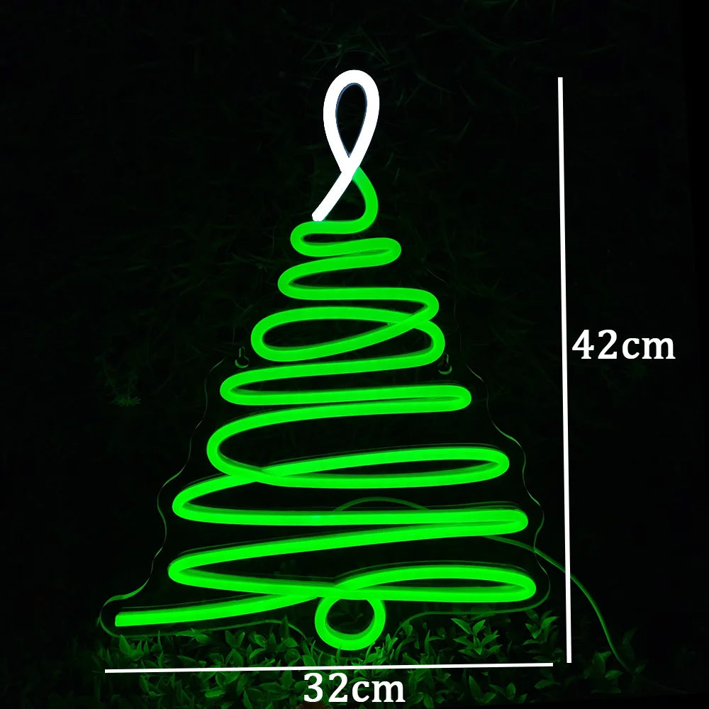 Julgran – LED-neonskylt (5 V USB)