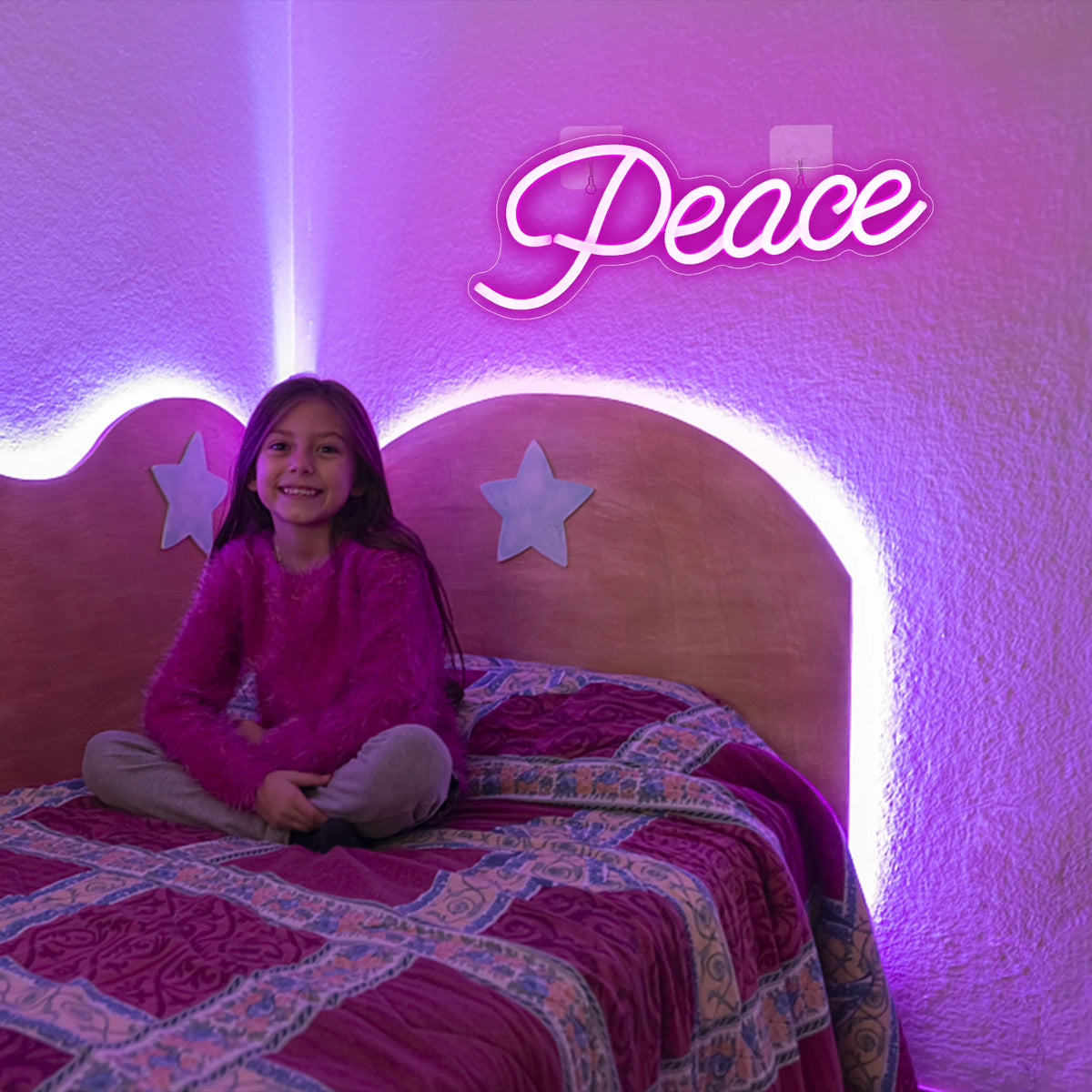 Peace – LED-neonskylt (5 V USB)