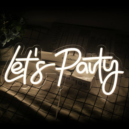 Let's Party 5V USB LED Ljusskylt - Prisvärd