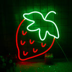 Jordgubbe – LED-neonskylt (5 V USB)