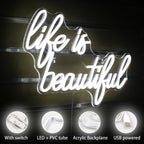 Life is beautiful 5V USB LED Neon Sign - Budget Friendly