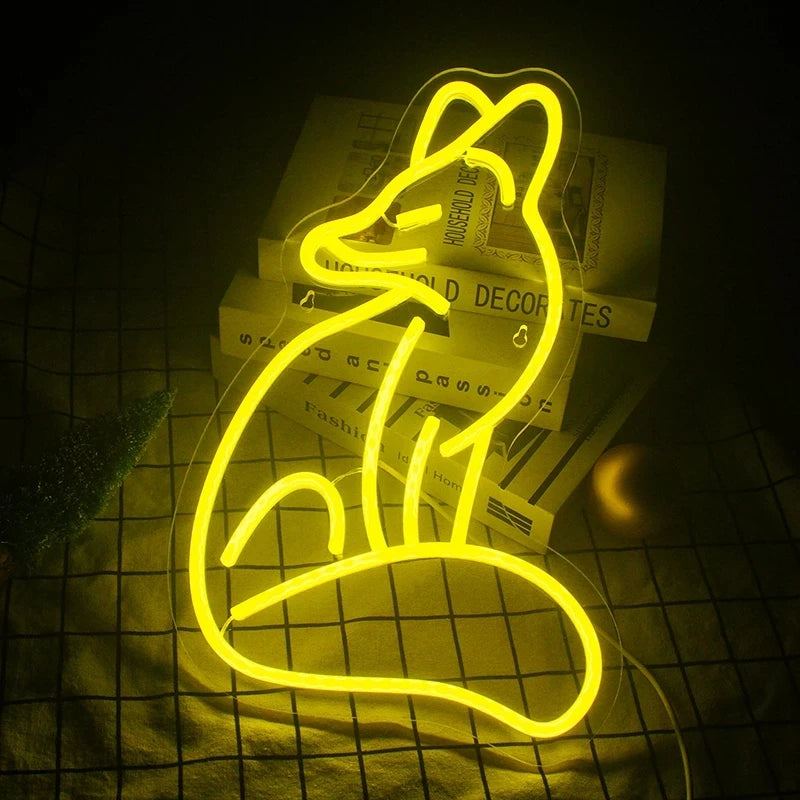 Räv – LED-neonskylt (5 V USB)