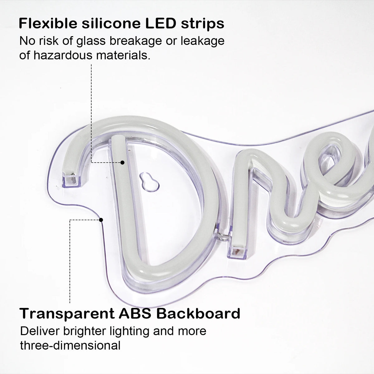Dream Big – LED-neonskylt (5 V USB)