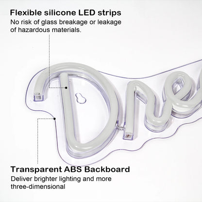 Dröm Stort 5V USB LED Ljusskylt - Budgetvänlig