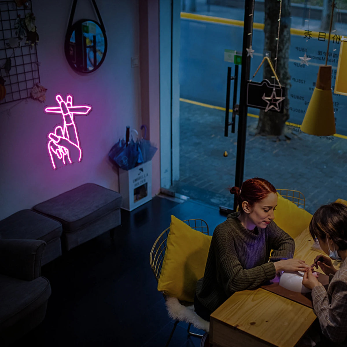 Hand med cigarett – LED-neonskylt (5 V USB)