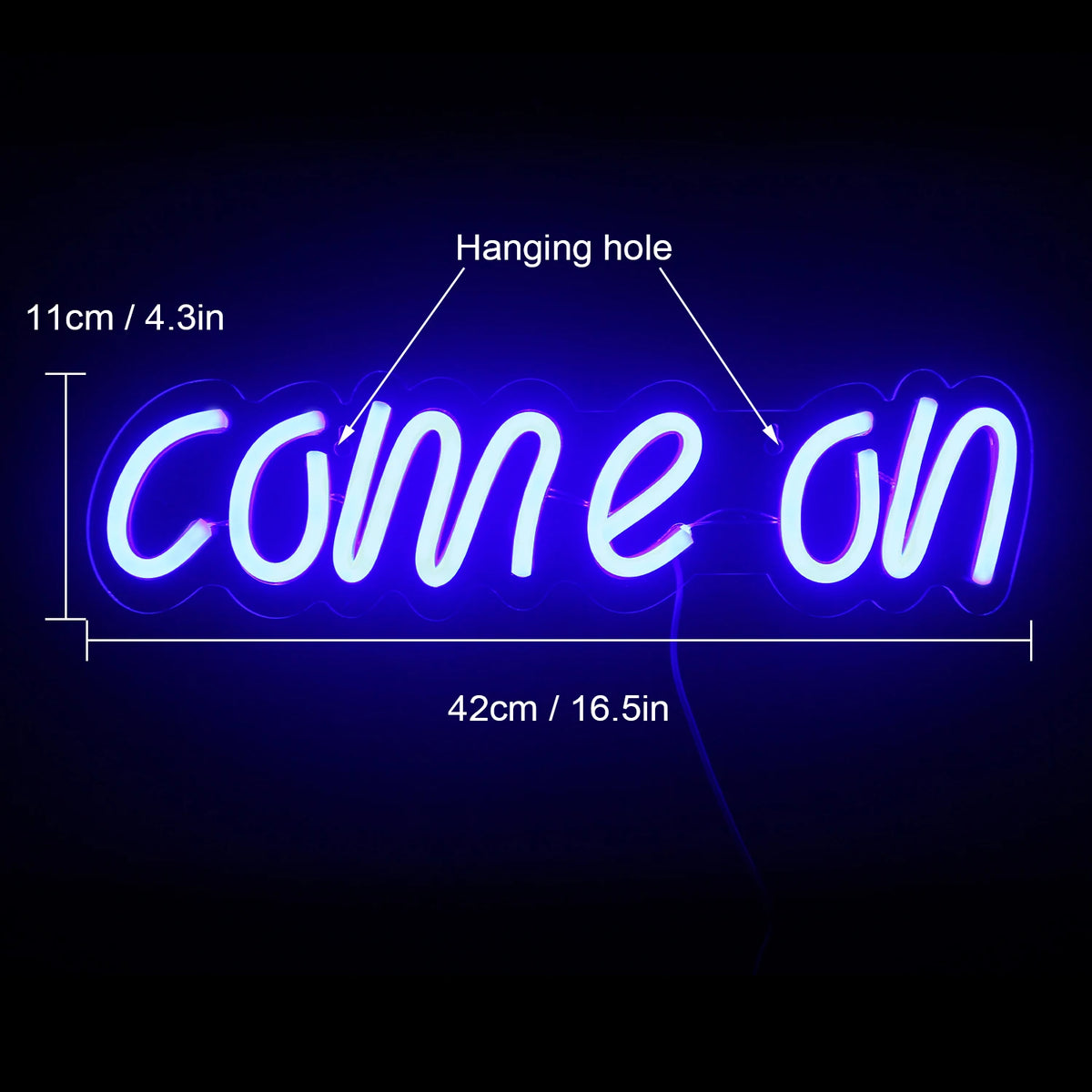 Come On – LED-neonskylt (5 V USB)